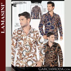Camisa Vaquera Lamasini 1806-Navy-Blanco-Negro