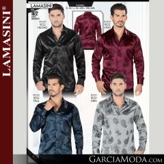 Camisa Vaquera Lamasini 1822-Negro-Vino-Teal-Gris
