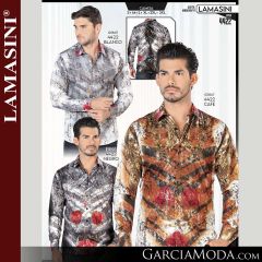 Camisa Vaquera Lamasini 4422-Blanco-Cafe-Negro