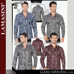 Camisa Vaquera Lamasini 4425-Azul-Negro-4427-Negro-Vino
