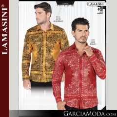 Camisa Vaquera Lamasini 4432-Amarillo-Rojo