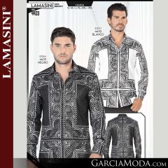 Camisa Vaquera Lamasini 4433-Blanco-Negro