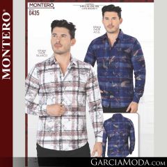 Camisa Vaquera Montero Western 0435-Azul-Blanco