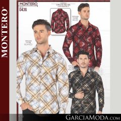 Camisa Vaquera Montero Western 0436-Blanco-Rojo-Negro