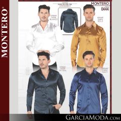 Camisa Vaquera Montero Western 0444-Blanco-Gold-Dk Teal-Navy