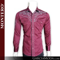 Camisa Vaquera Montero Western 3536-Burgandy