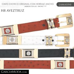 CINTO PIEL EXOTICA LAMASINI WESTERN H8 AVEZTRUZ