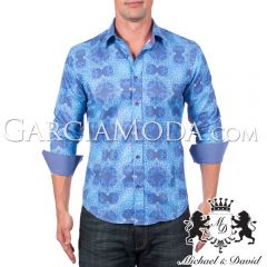 Camisa Michael & David Luxury Menswear MD-734-Blue