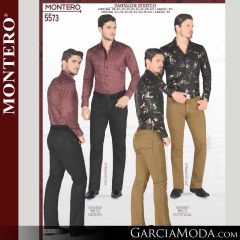 Pantalon Montero Western 5573-Negro-Mostaza