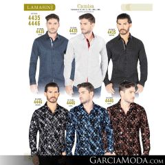 Camisa Vaquera Lamasini 4435-Navy-Blanco-Negro-4446-Negro-Azul-Cafe