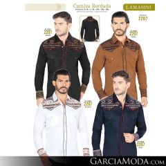 Camisa Vaquera Lamasini 2207-Negro-Camel-Blanco-Navy