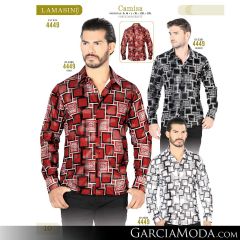 Camisa Vaquera Lamasini 4449-Negro-VVino-Blanco