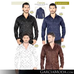 Camisa Vaquera Lamasini 4444-Negro-Navy-Blanco-Cafe