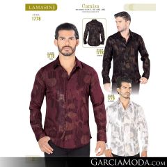 Camisa Vaquera Lamasini 1778-Negro-Vino-Blanca