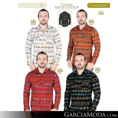 Camisa Vaquera Lamasini 3004-Blanco-Camel-Rojo-Negro