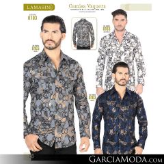 Camisa Vaquera Lamasini 0103-Blanco-Gris-Navy