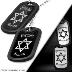 Star Of David 316L Personalized Stainless Steel Military Dog Tags