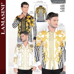 Camisa Vaquera Lamasini 4386-negro-blanco-4388-blanco