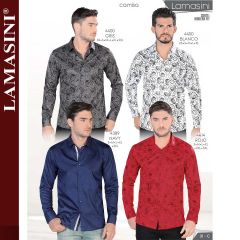 Camisa Vaquera Lamasini 4400-gris-blanco-4389-navy-4414-rojo