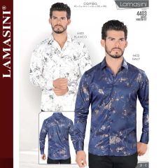 Camisa Vaquera Lamasini 4403-blanco-navy