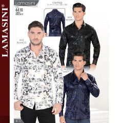 Camisa Vaquera Lamasini 4416-negro-blanco-navy