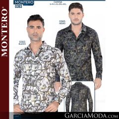 Camisa Vaquera Montero Western 0383-negro-blanco