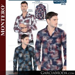 Camisa Vaquera Montero Western 0416-blanco-navy-negro