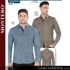 Camisa Vaquera Montero Western 0747-cafe-azul