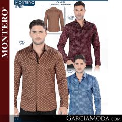 Camisa Vaquera Montero Western 0760-vino-cafe-azul