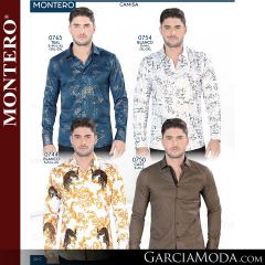Camisa Vaquera Montero Western 0765-teal-0754-blanco-0744-blanco-0750-cafe