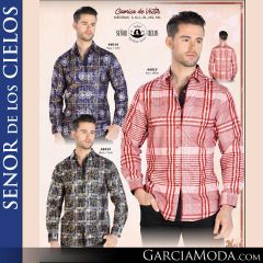 Camisa Vaquera El Senor De Los Cielos Western 44014-navy-44015-red-44013-black