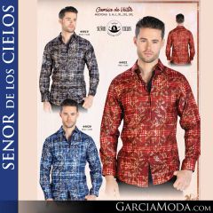Camisa Vaquera El Senor De Los Cielos Western 44019-black-44021-red-44020-blue