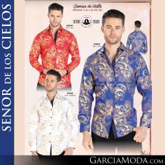 Camisa Vaquera El Senor De Los Cielos Western 44040-red-44042-blue-44041-offwhite