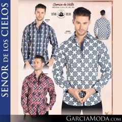 Camisa Vaquera El Senor De Los Cielos Western 44046-blue-44048-white-44047-red
