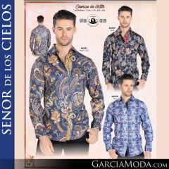 Camisa Vaquera El Senor De Los Cielos Western 44049-black-44051-gold-44050-blue