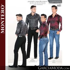 Pantalon Vaquero Lamsaini Western 6501-negro-azul