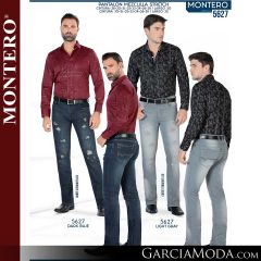 Pantalon Montero Western 5627-dark blue-light gray