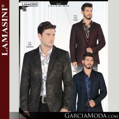 Saco Lamasini Western 498-Vino-Negro-Navy