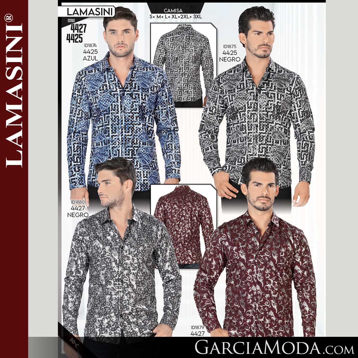 Camisa Fina Modern-Fit Negra Lamasini 4455