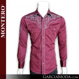 Camisa Montero Western 3536-Burgandy Western Wear, GarciaModa.com